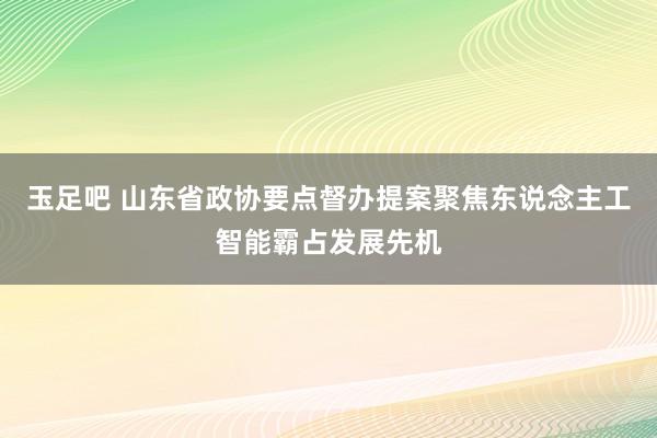 玉足吧 山东省政协要点督办提案聚焦东说念主工智能霸占发展先机