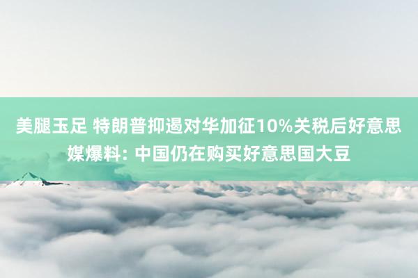 美腿玉足 特朗普抑遏对华加征10%关税后好意思媒爆料: 中国仍在购买好意思国大豆