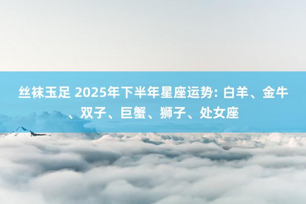 丝袜玉足 2025年下半年星座运势: 白羊、金牛、双子、巨蟹、狮子、处女座